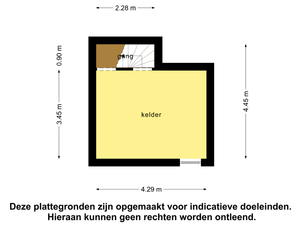 View floorplan of Kelder 2 of Hollewandsweg 38