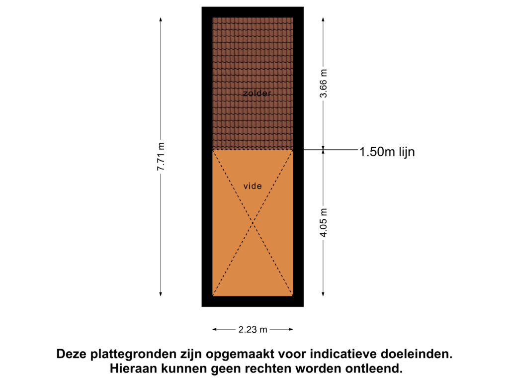 View floorplan of Zolder of Hollewandsweg 38