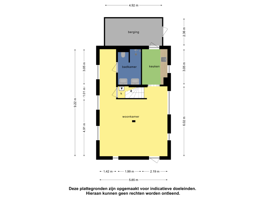 View floorplan of Bijgebouw of Hollewandsweg 38