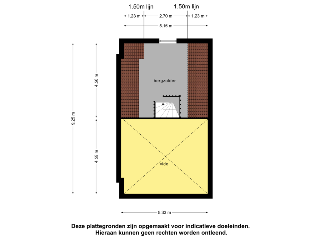 View floorplan of Bijgebouw-Zolder of Hollewandsweg 38