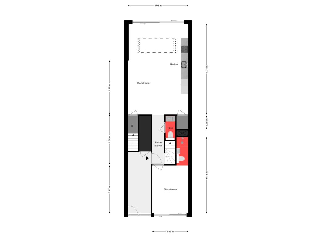 Bekijk plattegrond van Begane Grond van Kea Boumanstraat 26-A