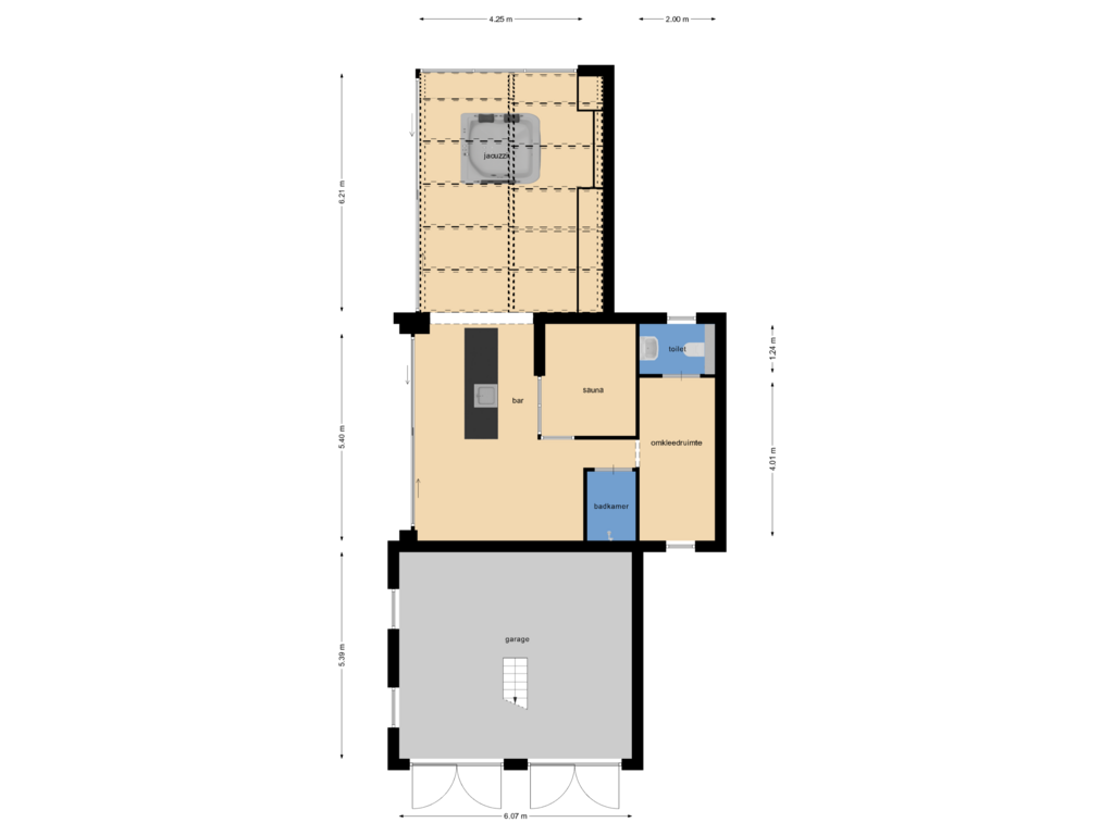 Bekijk plattegrond van Garage-ontspanningsruimte van Pannestraat 259