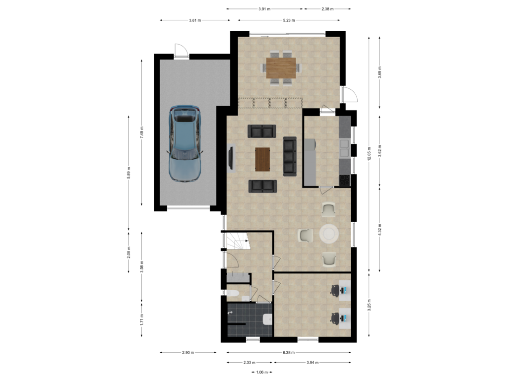 View floorplan of Begane grond of Delfshavenstraat 12