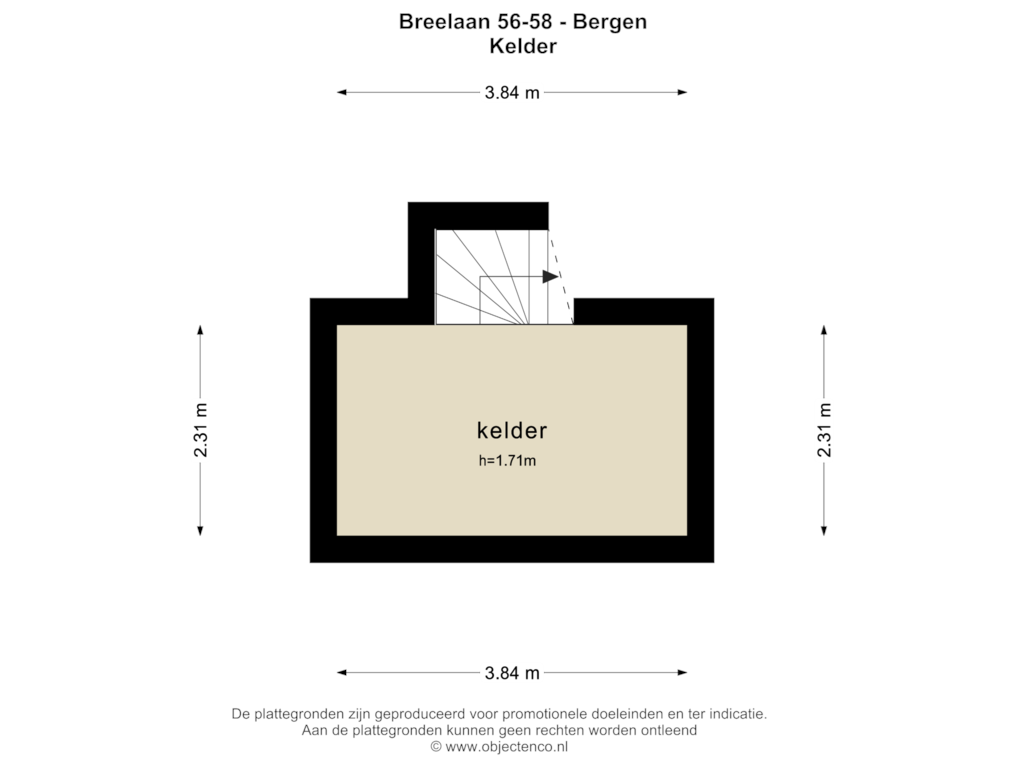 Bekijk plattegrond van Kelder van Breelaan 58