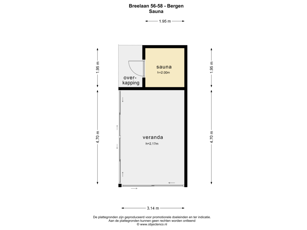 Bekijk plattegrond van Sauna van Breelaan 58