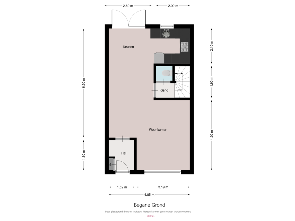 Bekijk plattegrond van Begane Grond van Drossaertstraat 14