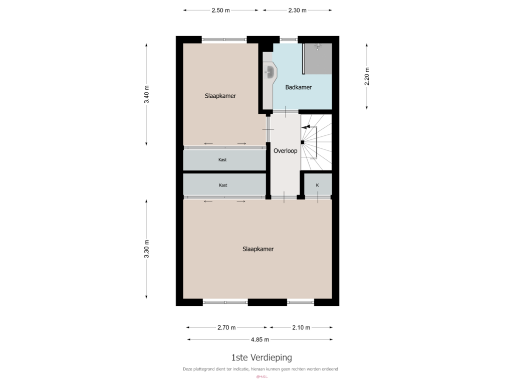 Bekijk plattegrond van Verdieping 1 van Drossaertstraat 14