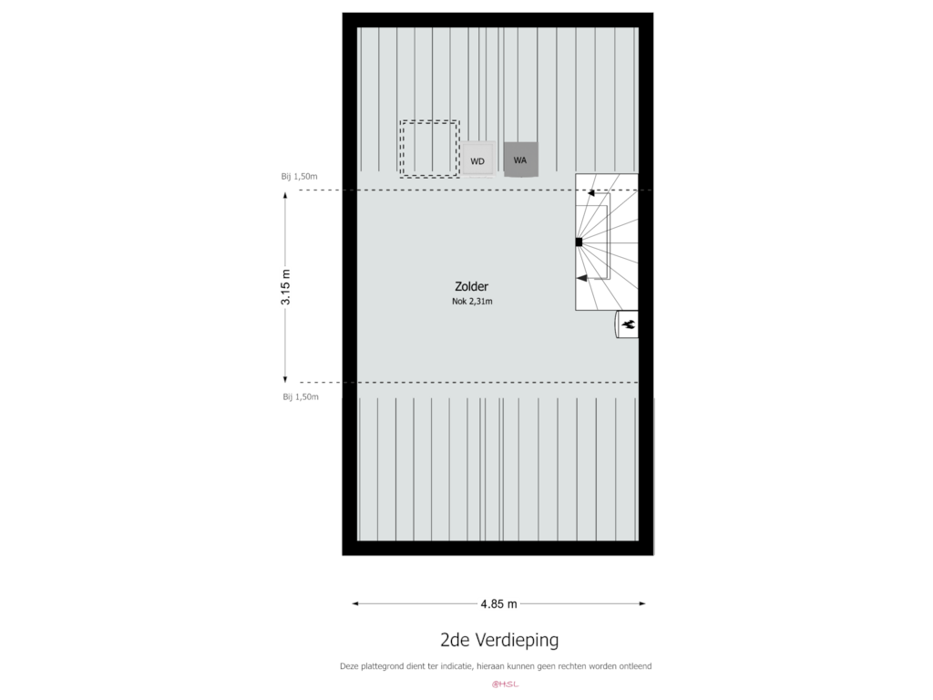 Bekijk plattegrond van Verdieping 2 van Drossaertstraat 14