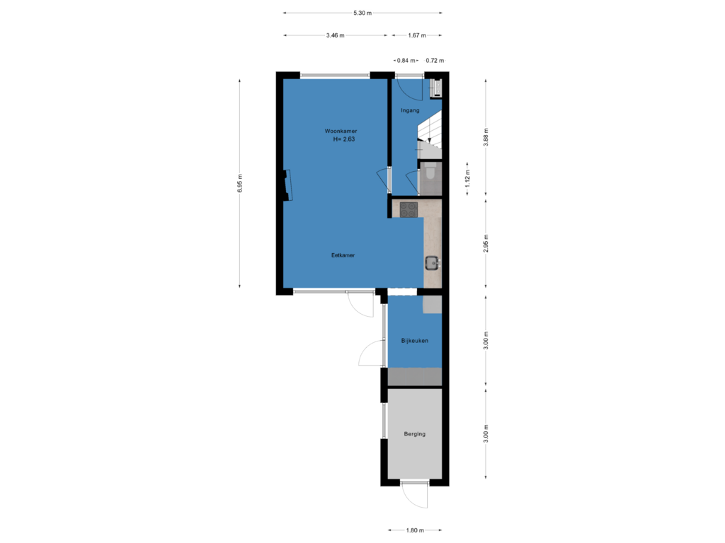 Bekijk plattegrond van Begane grond van Vossenburchkade 54