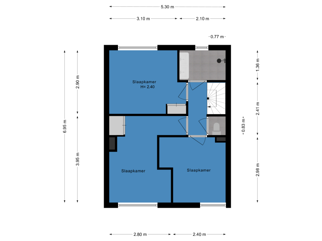 Bekijk plattegrond van Eerste etage van Vossenburchkade 54