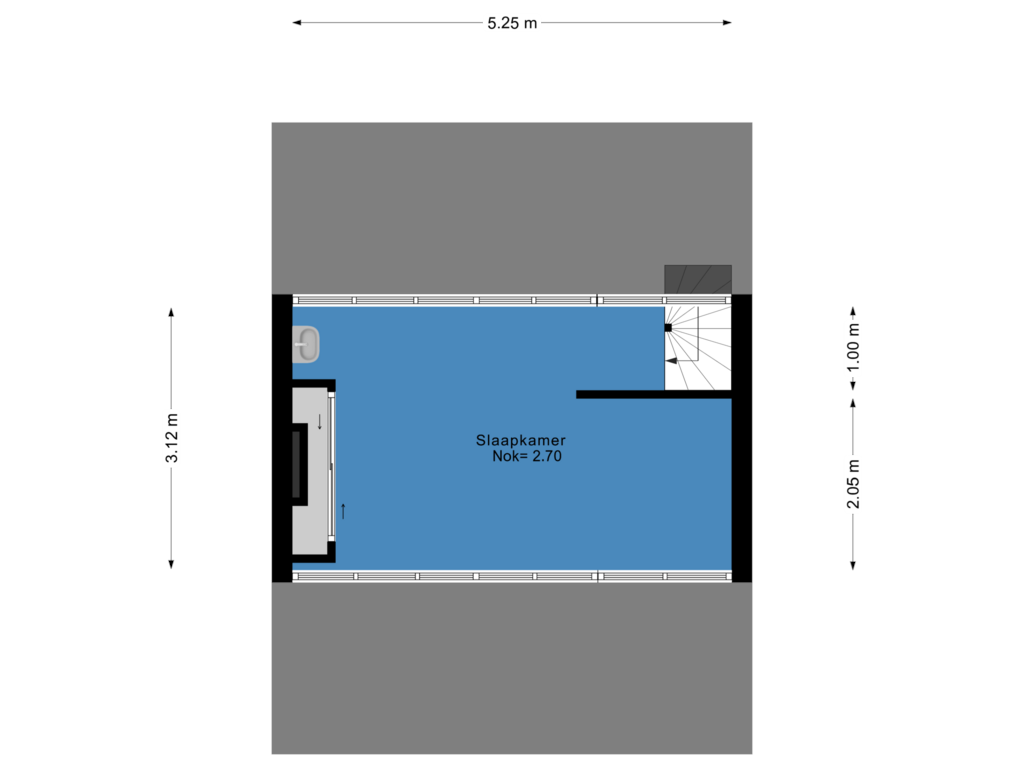 Bekijk plattegrond van Tweede etage van Vossenburchkade 54