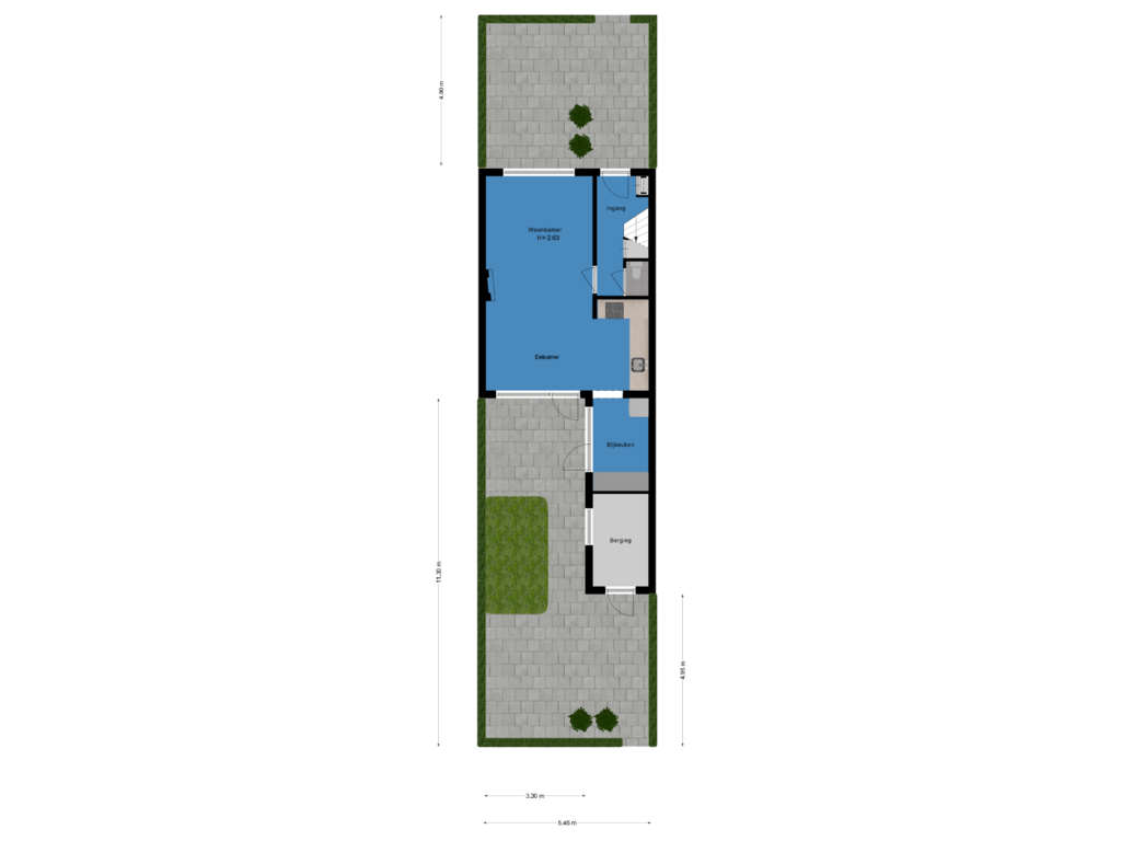 Bekijk plattegrond van Tuin van Vossenburchkade 54