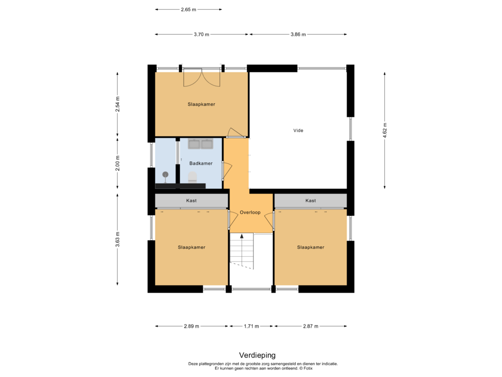 Bekijk plattegrond van Verdieping van Vijverlaan 1-JB31