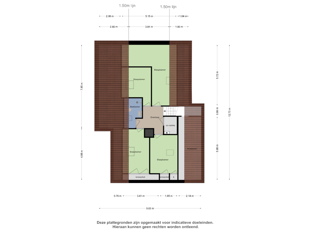 Bekijk plattegrond van Eerste Verdieping van Maandagweg 5