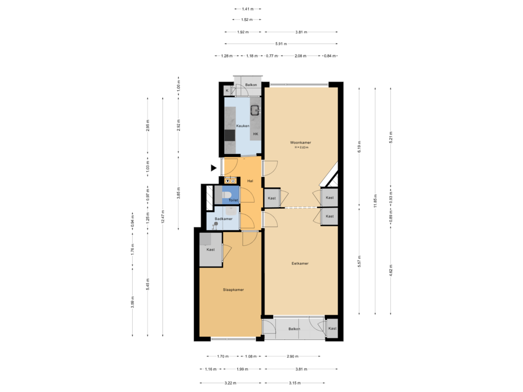 Bekijk plattegrond van 1e verdieping van Louise Henriëttestraat 30