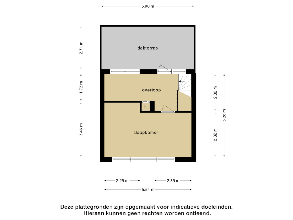 View floorplan of 2e verdieping of Nieuwlandstraat 34