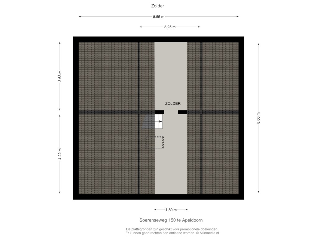 View floorplan of Zolder of Soerenseweg 150