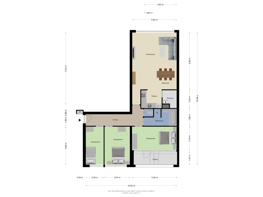 View floorplan of Appartement of Havensingel 220