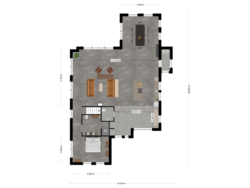 Bekijk plattegrond van Begane grond van Skillepaadje 8