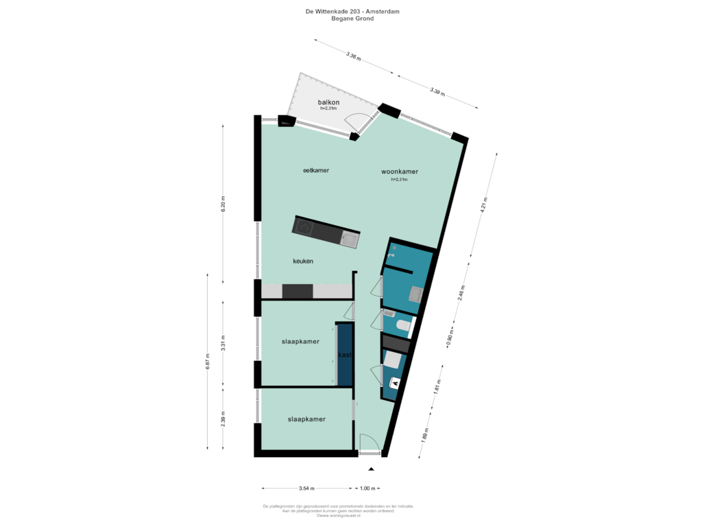 Bekijk plattegrond van BEGANE GROND van De Wittenkade 203