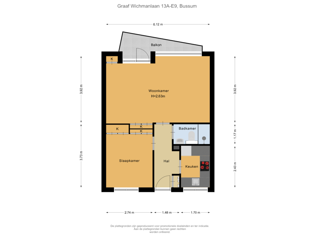 View floorplan of Verdieping of Graaf Wichmanlaan 13-AE9