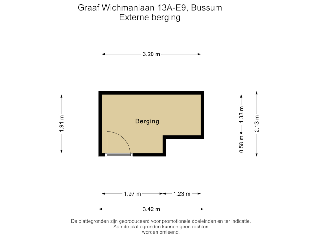 View floorplan of Externe berging of Graaf Wichmanlaan 13-AE9