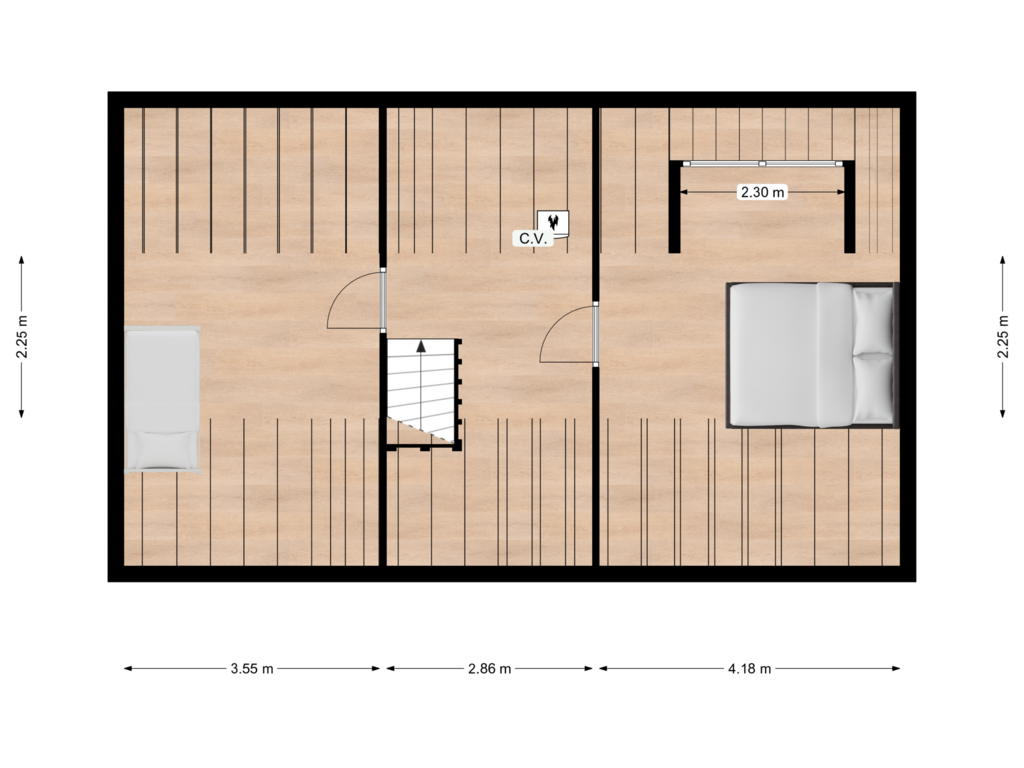 View floorplan of Bovenverdieping of Vuurtorenweg 99