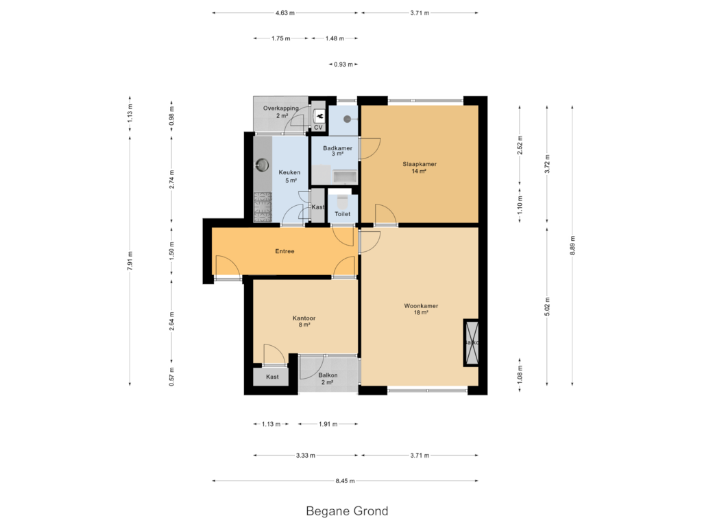 Bekijk plattegrond van Begane Grond van Statensingel 103