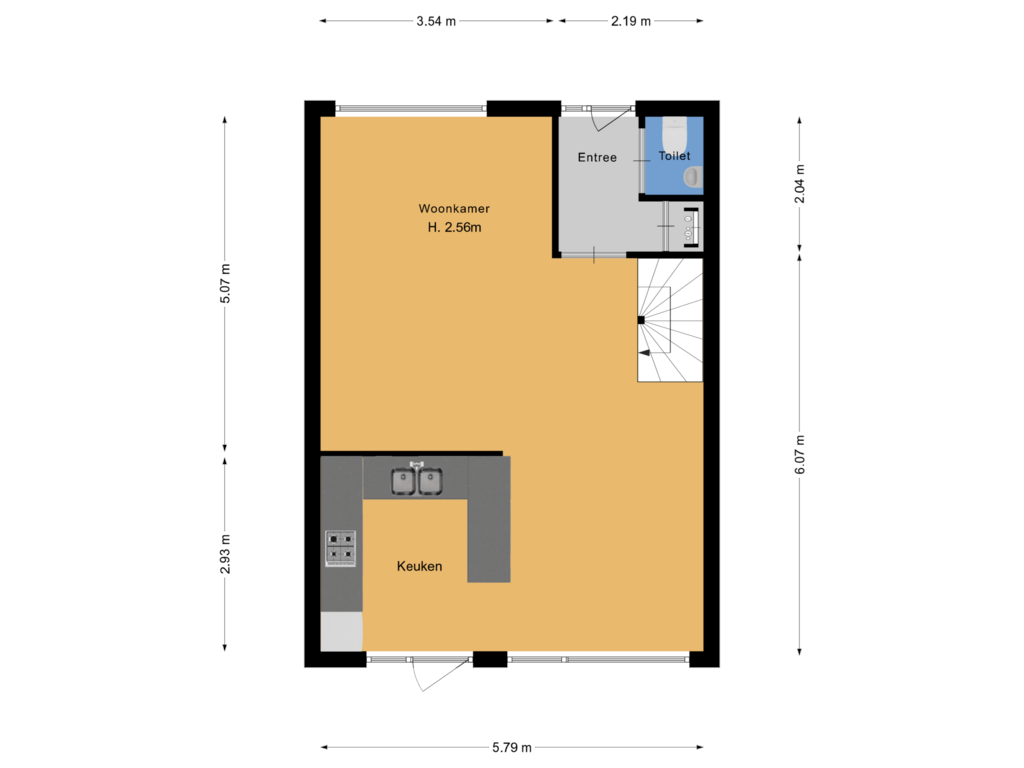 Bekijk plattegrond van Begane grond van Lokhorstlaan 7