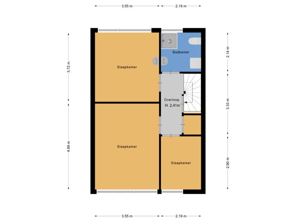 Bekijk plattegrond van Eerste verdieping van Lokhorstlaan 7