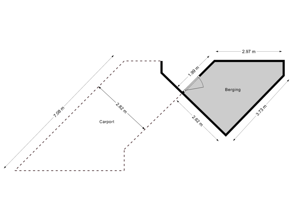 Bekijk plattegrond van Berging en carport van Lokhorstlaan 7