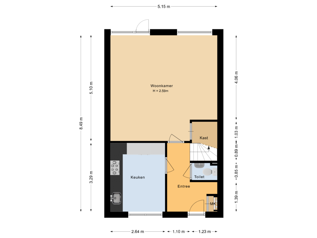 View floorplan of Begane grond of Schouw 48 1