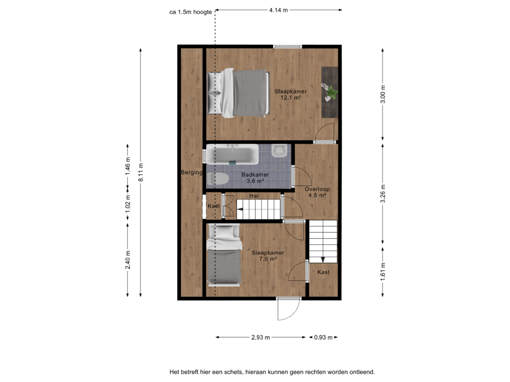 Bekijk plattegrond van 1e verdieping van Verlengde Hoofdstraat 4