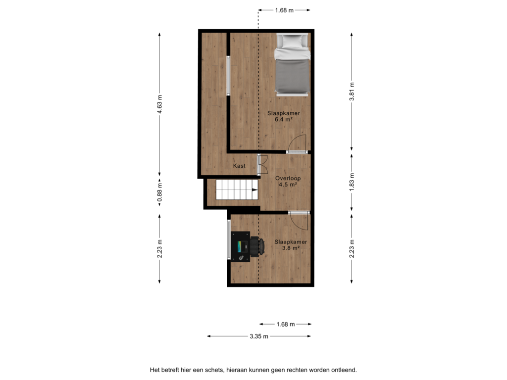 Bekijk plattegrond van 2e verdieping van Verlengde Hoofdstraat 4