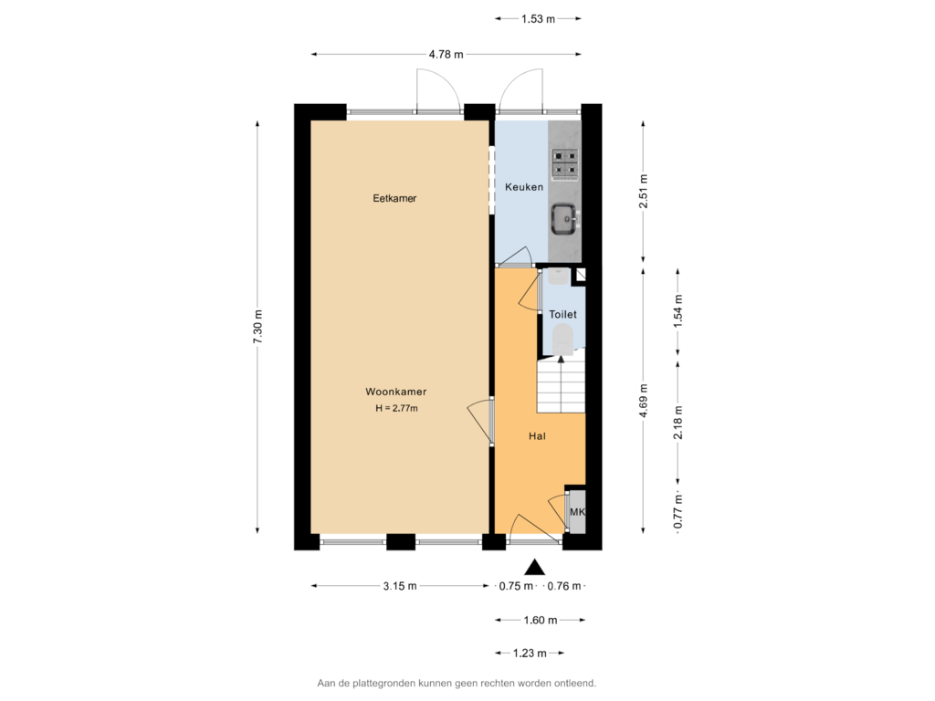 Bekijk plattegrond van Begane grond van Cornelis Ketelstraat 44-B