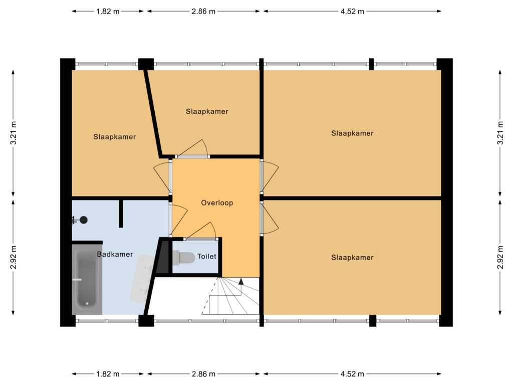 Bekijk plattegrond van 1e Verdieping van Graanakker 23