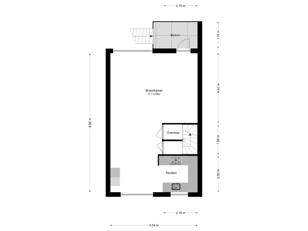 View floorplan of 1e Verdieping of Merellaan 57