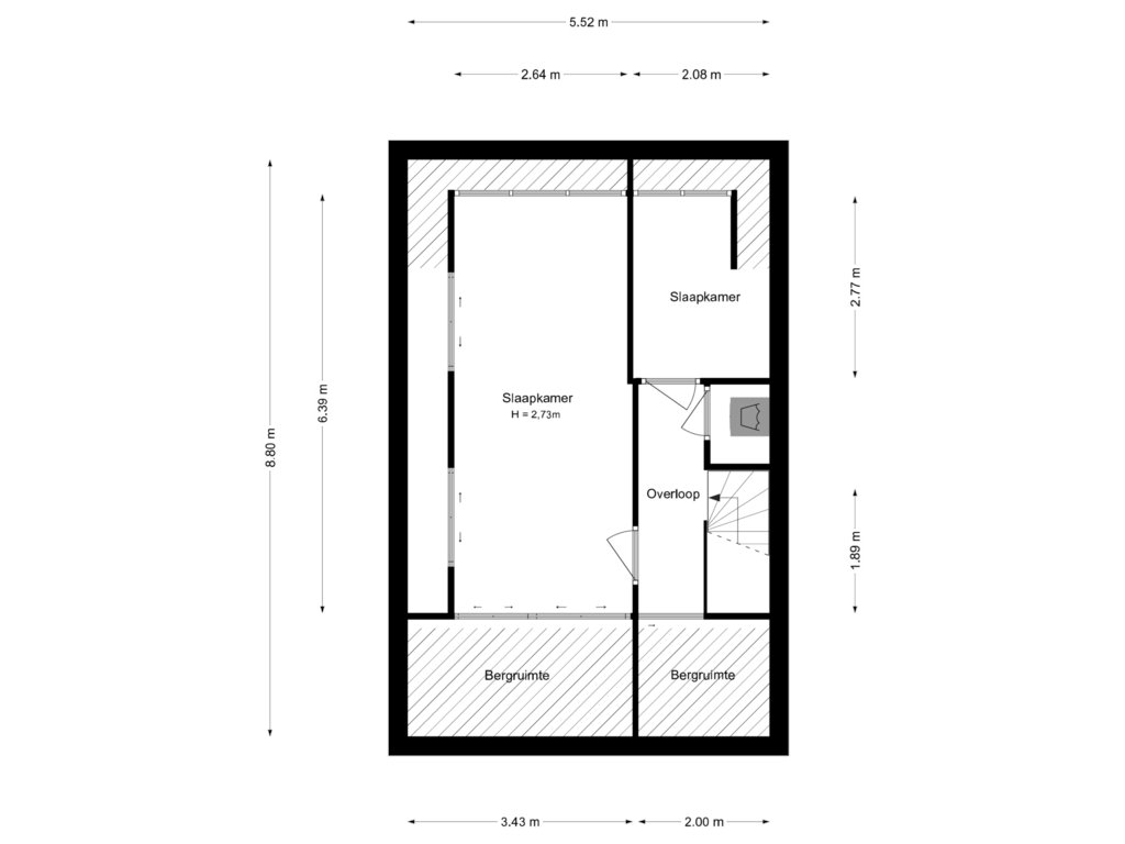 View floorplan of 2e Verdieping of Merellaan 57