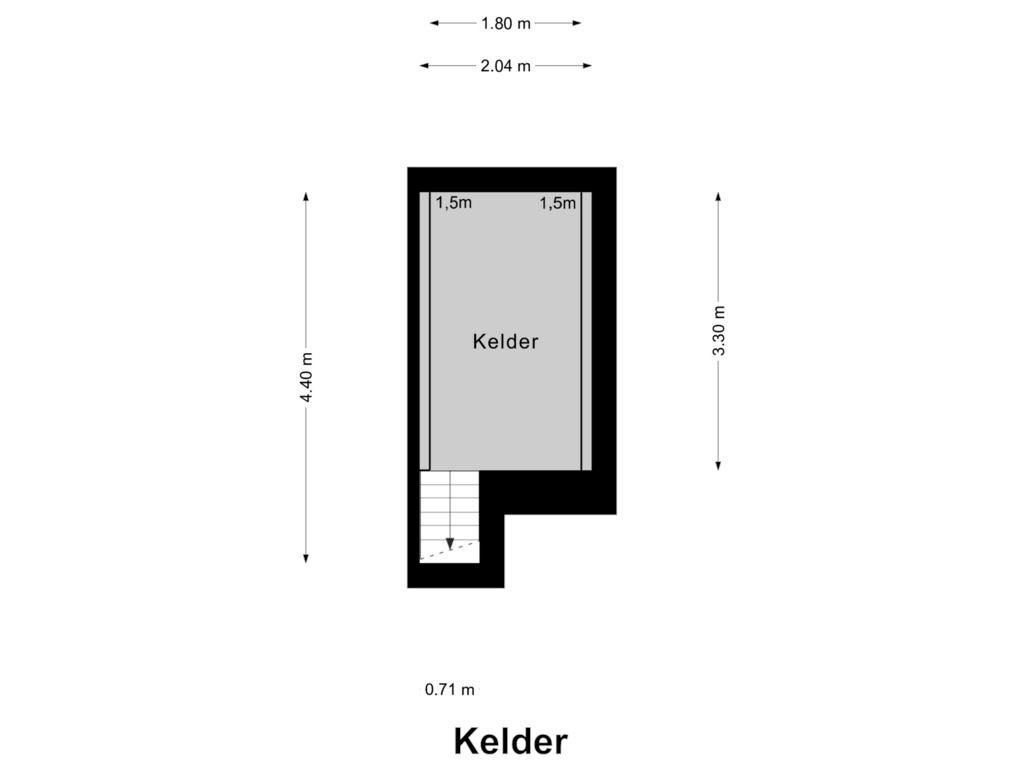 Bekijk plattegrond van Kelder van Venloseweg 47