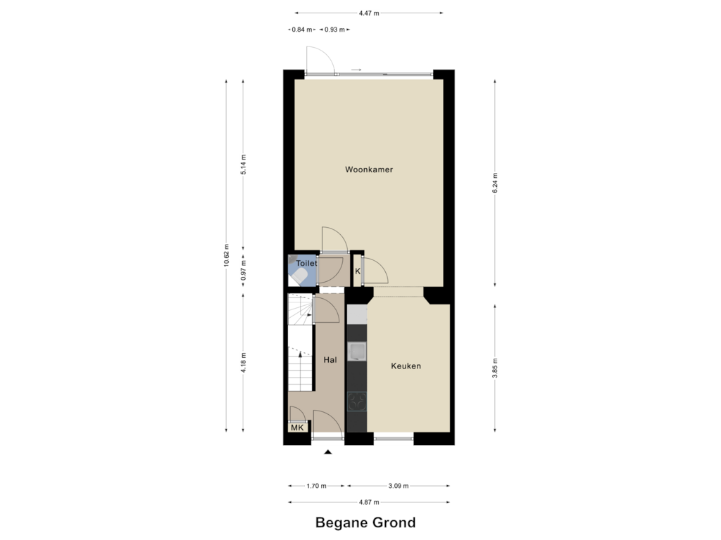 Bekijk plattegrond van Begane Grond van Venloseweg 47