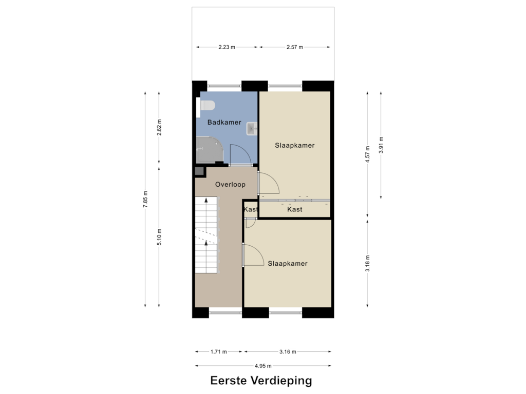 Bekijk plattegrond van Eerste Verdieping van Venloseweg 47