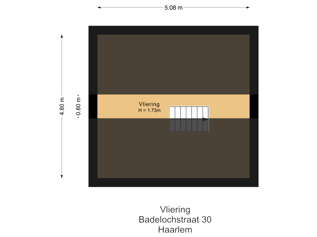 View floorplan of Vliering of Badelochstraat 30