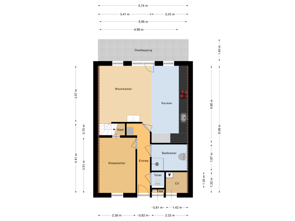 Bekijk plattegrond van Begane grond van Boslaan 1-R193