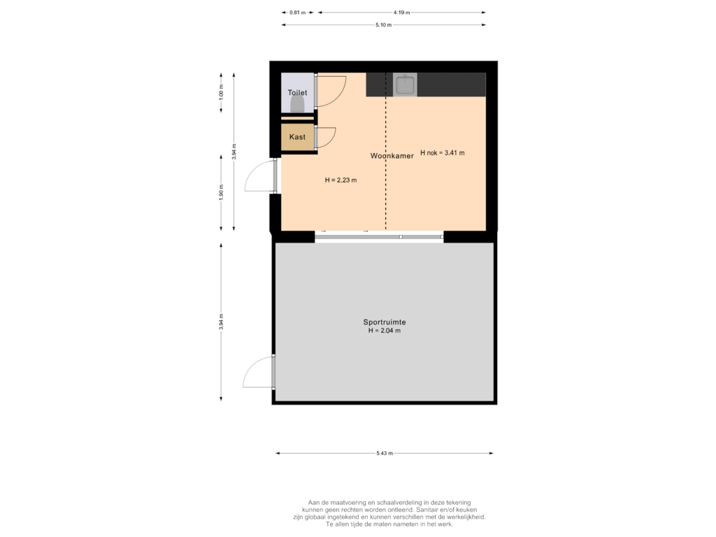 Bekijk plattegrond van Bijgebouw van Nunspeterweg 40