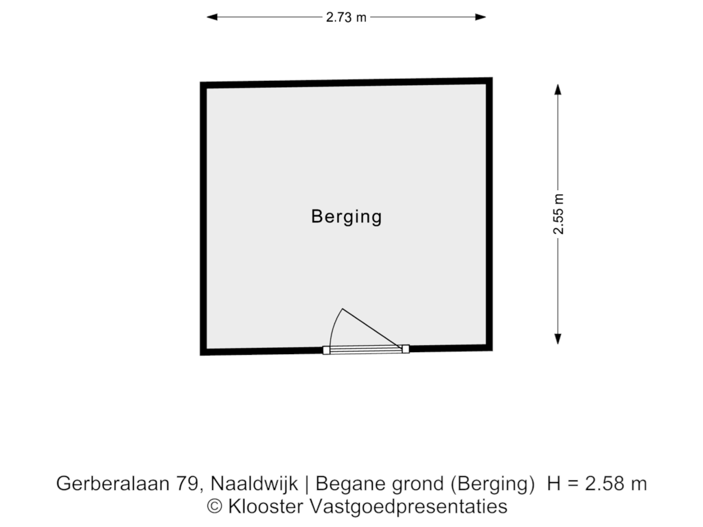 Bekijk plattegrond van Begane grond (Berging) van Gerberalaan 79