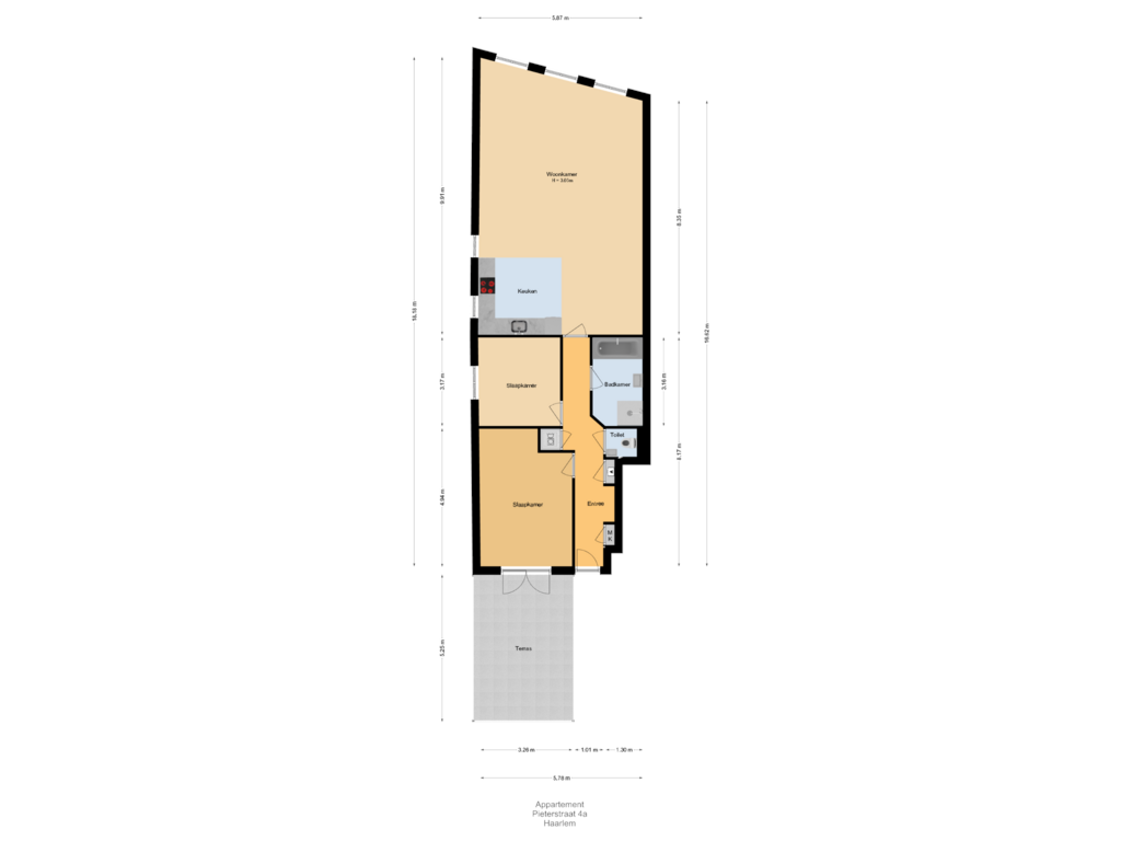 Bekijk plattegrond van Appartement van Pieterstraat 4-A