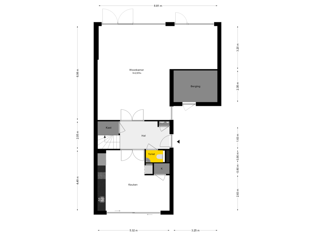 View floorplan of Begane Grond of Windhaak 53