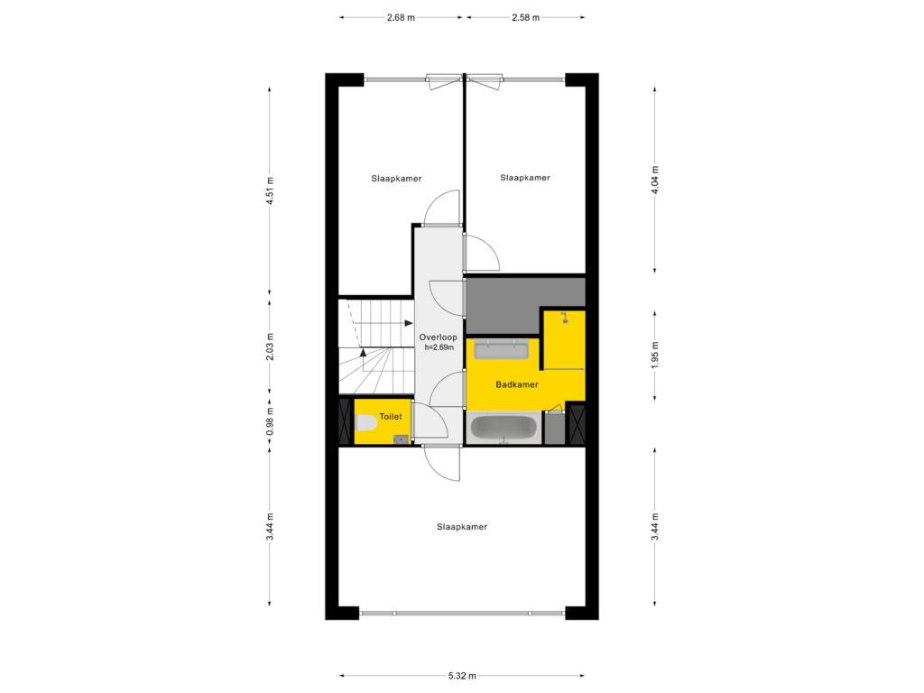 View floorplan of 1e Verdieping of Windhaak 53