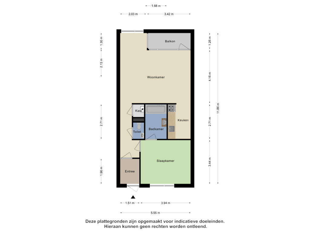 Bekijk plattegrond van Appartement van Laanstraat 46-E