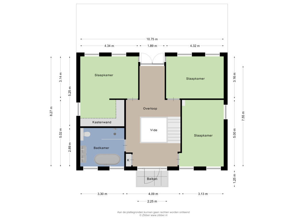 Bekijk plattegrond van Eerste Verdieping van Bergstraat 24